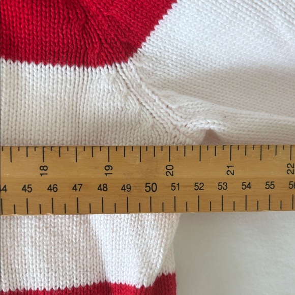 Ralph Lauren Red and White Striped Women's Sweater M - Picture 8 of 9